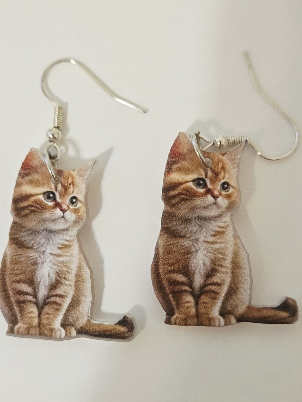 Pretty Orange Cat Tabby Kitten Dangle Earrings - Picture 15 of 16